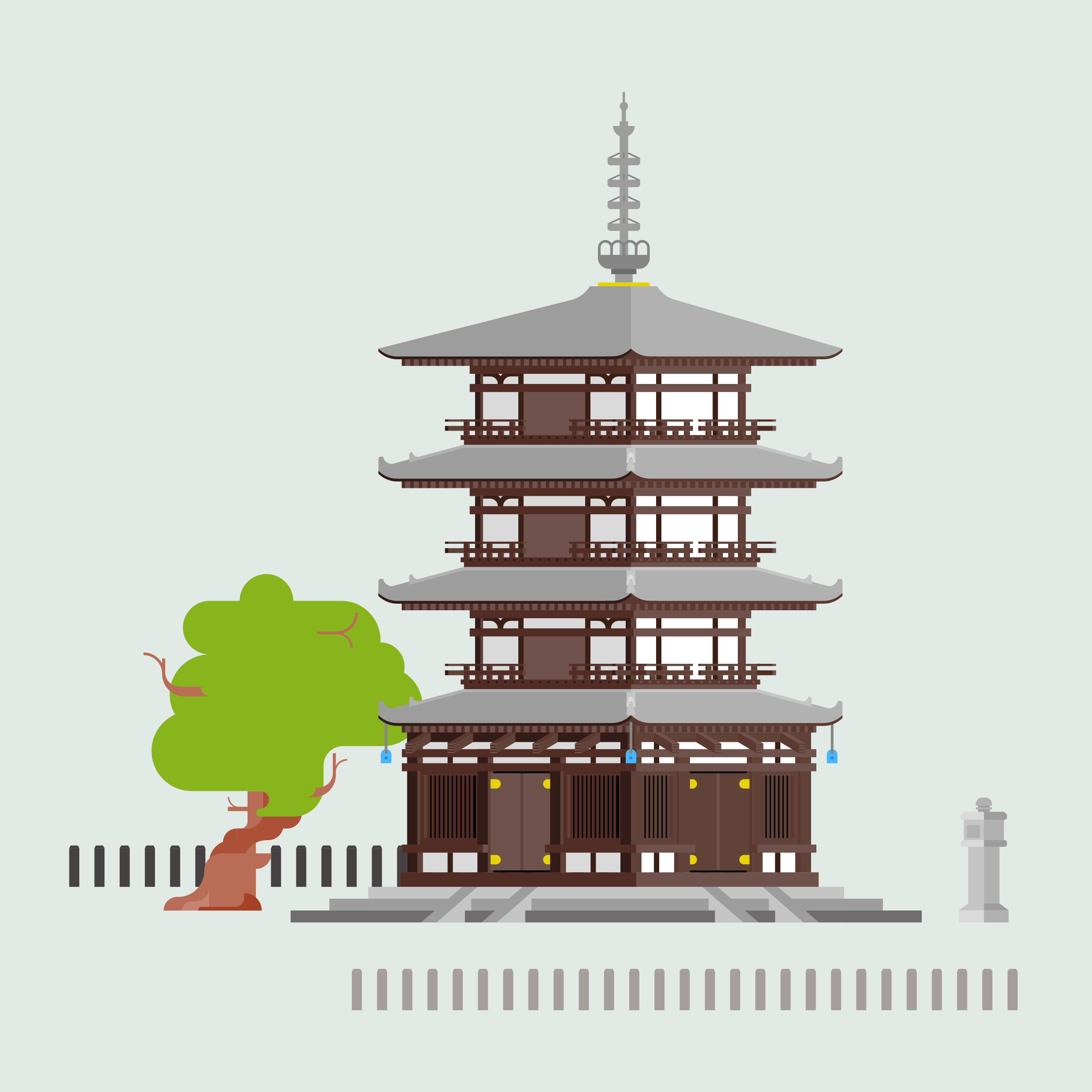 Illustration of japanese temple
